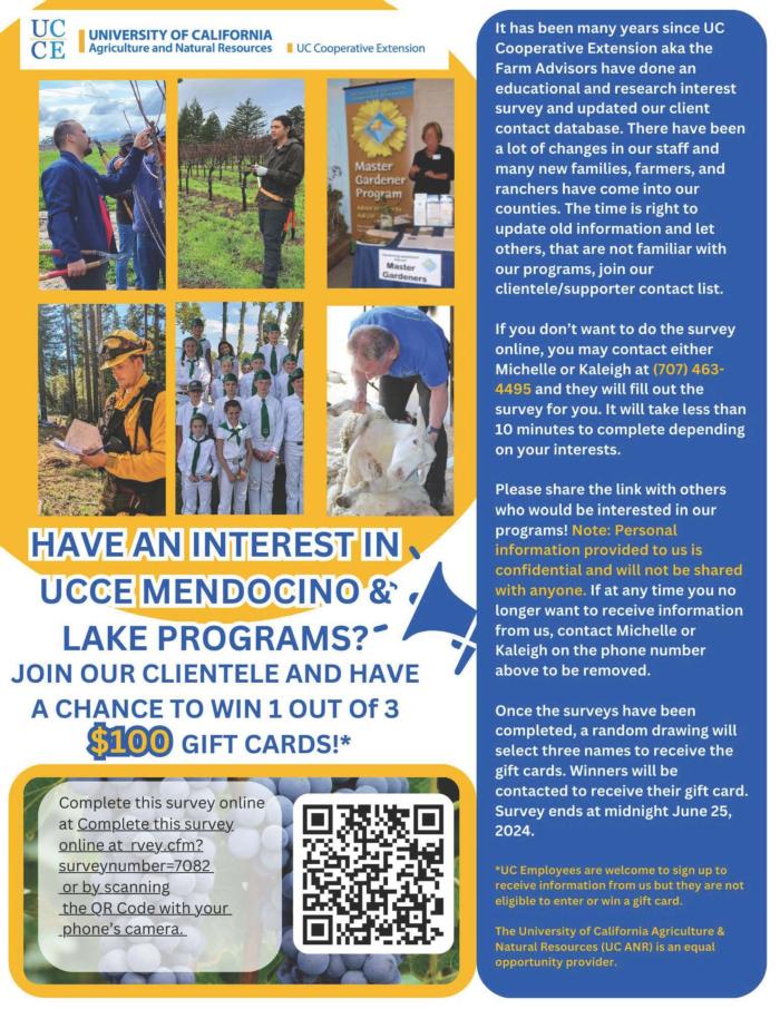 UCCE Interest  and Contact Survey Flier