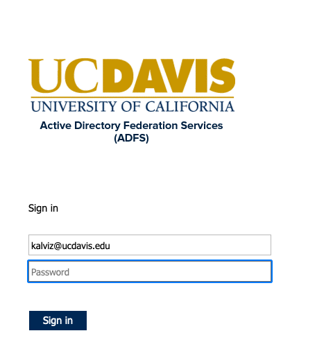 UC Davis sign in