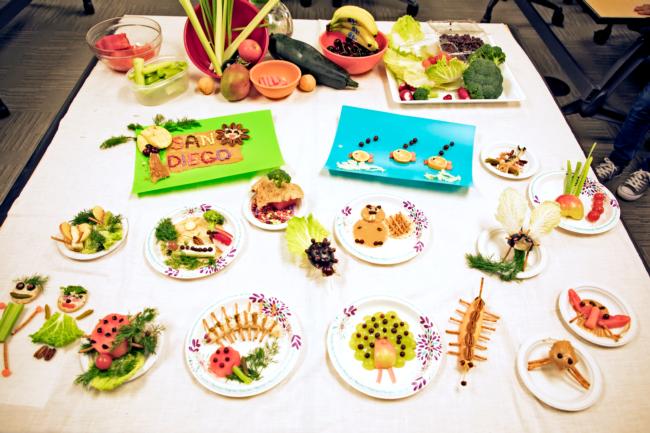 UCCE in San Diego County played with their food on Healthy Snack Day.