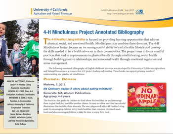 4-H Mindfulness Project Annotated Bibliography