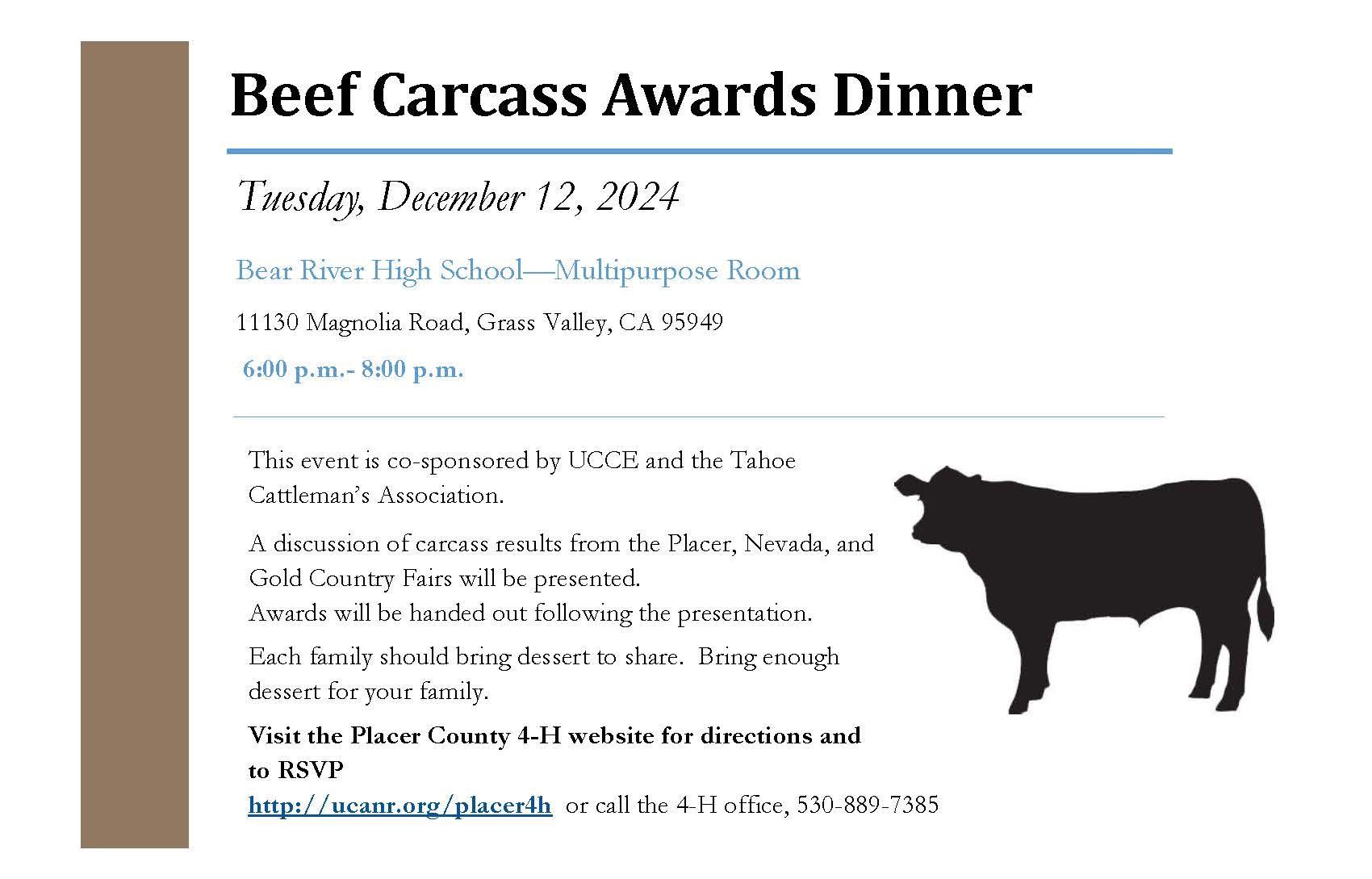 2024 BEEF Carcass Awards Dinner invitation