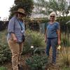 Steph M. and Jean W. at the Winters Library pollinator garden. photo credit Ruth Shimomura