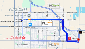 Map to new office, 2780 E Gibson Road