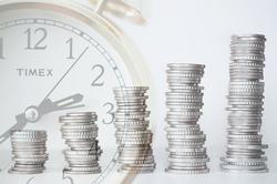 investment coins and clock