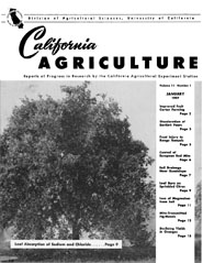California Agriculture, Vol. 11, No.1