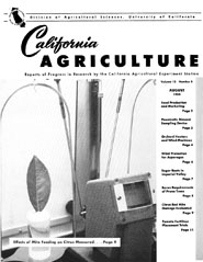 California Agriculture, Vol. 12, No.8