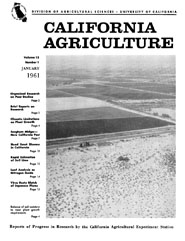 California Agriculture, Vol. 15, No.1