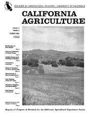 California Agriculture, Vol. 15, No.2