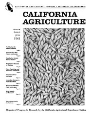 California Agriculture, Vol. 15, No.6