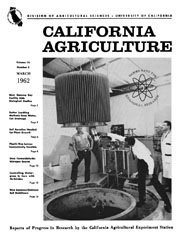 California Agriculture, Vol. 16, No.3