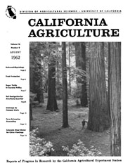California Agriculture, Vol. 16, No.8