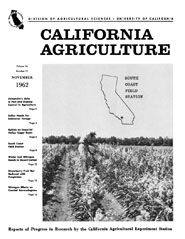 California Agriculture, Vol. 16, No.11