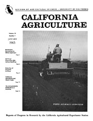 California Agriculture, Vol. 19, No.1
