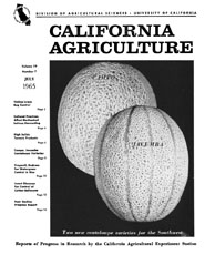 California Agriculture, Vol. 19, No.7