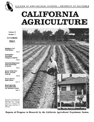 California Agriculture, Vol. 19, No.11