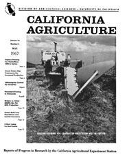 California Agriculture, Vol. 21, No.5