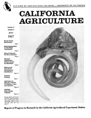 California Agriculture, Vol. 21, No.7