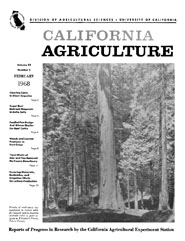 California Agriculture, Vol. 22, No.2