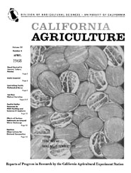 California Agriculture, Vol. 22, No.4