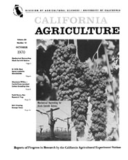California Agriculture, Vol. 24, No.10