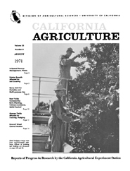California Agriculture, Vol. 25, No.8
