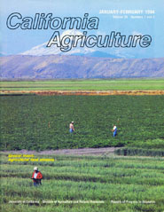 California Agriculture, Vol. 38, No.1