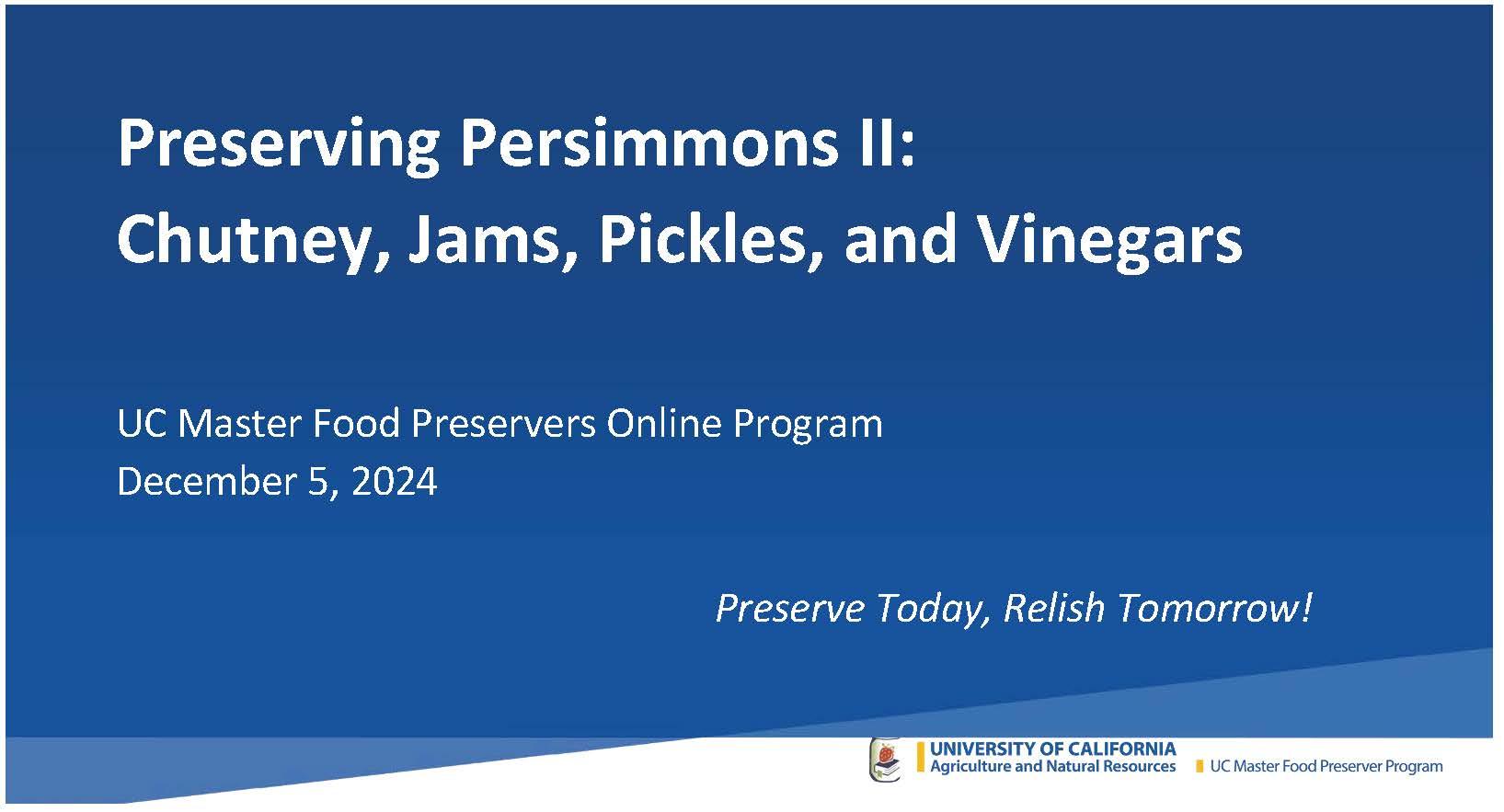 Preserving Persimmons 2 - Cover slide