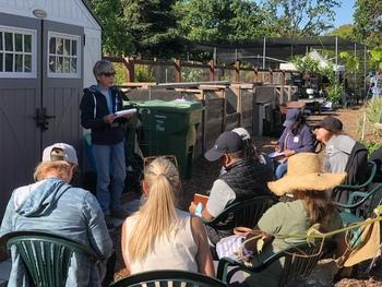 Growing Gardeners Instructor Billi Haug leads a class on Composting at Our Garden in Walnut Creek. Photo by Lori Palmquist.