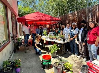 The containers class at La Clinica Pittsburgh grow vegetables -Photo Courtesy Santos Lopes