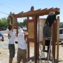 Fall 2008: building the information kiosk to welcome visitors.