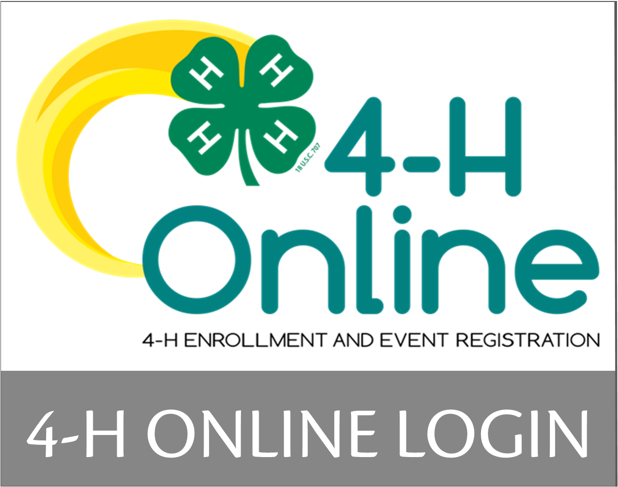4-H Online Login button that links to the 4-H Online Enrollment website