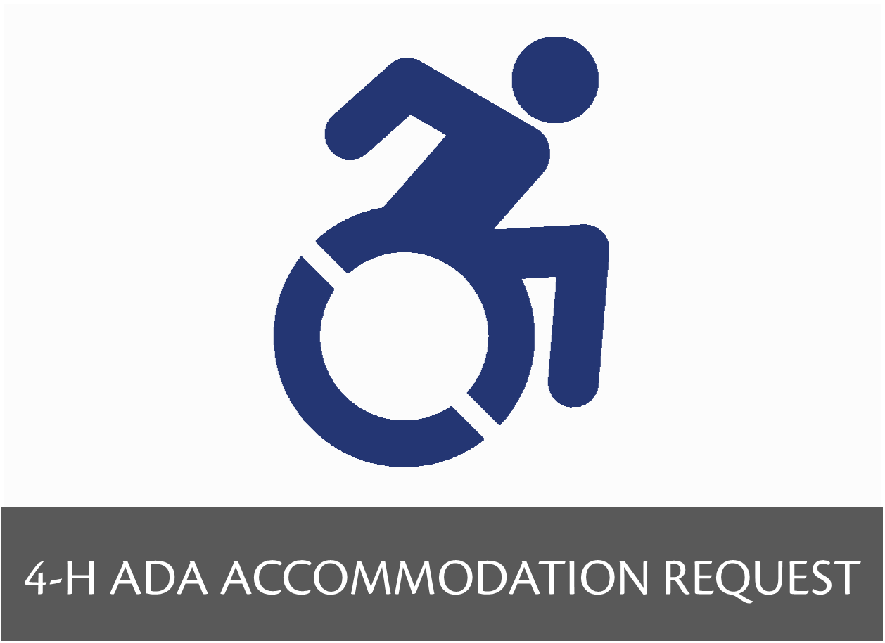 4-H ADA Accommodation Request button that links to the 4-H ADA Accommodation Request Form PDF