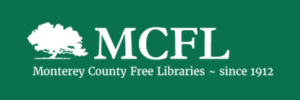 Monterey County Free Libraries logo on green background 