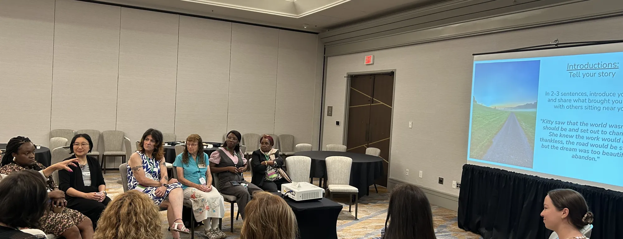 gathering of people sharing stories