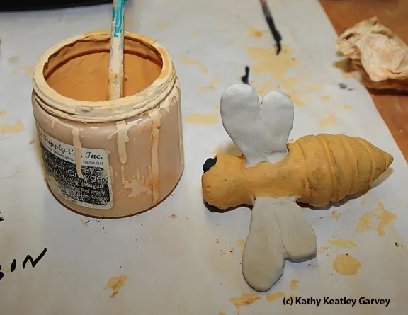 Paint is added next. (Photo by Kathy Keatley Garvey)