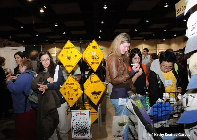 Signs of the times--at 2008 ESA meeting. (Photo by Kathy Keatley Garvey)