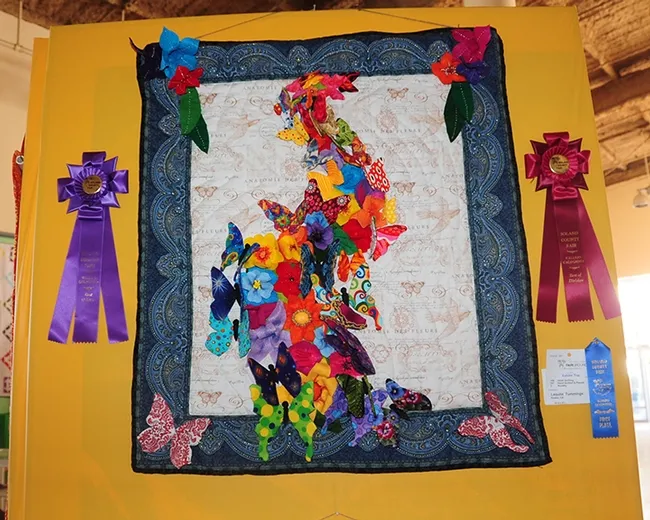 This "best of show" is the work of Laquita Cumings of Rodeo. Butterflies abound! (Photo by Kathy Keatley Garvey)