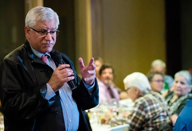 Mead and culinary expert Darrel Corti of the Sacramento area will lead the dessert mead flight at the Honey and Pollination Center's feast. Last year he talked about the history of mead. (Photo by Mick's Magic Moments)