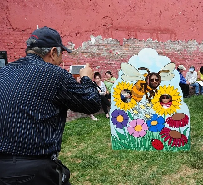 To bee or not to bee! That was the question. Here's the answer. (Photo by Kathy Keatley Garvey)