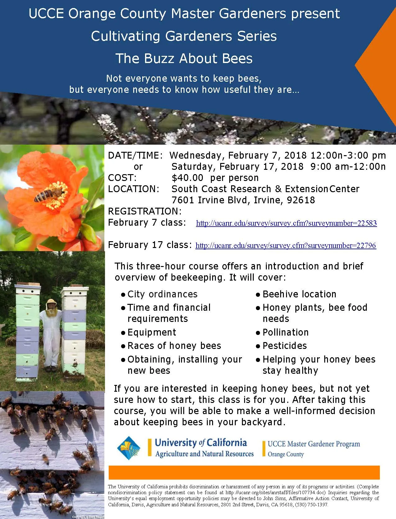 2018-02 Beekeeping Classes