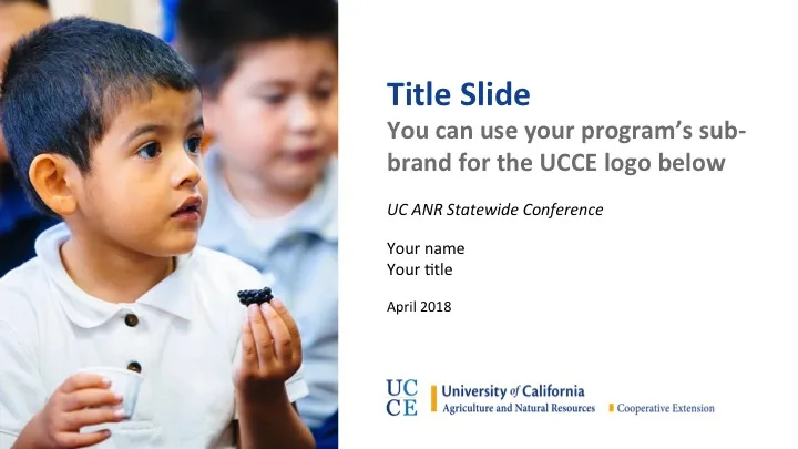 New UCCE title slide
