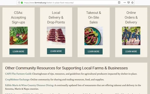 screenshot from Sonoma County Farm Trails