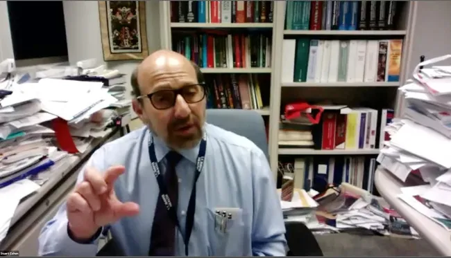 Vaccine specialist Dr. Stuart Cohen of UC Davis Health responding to questions.