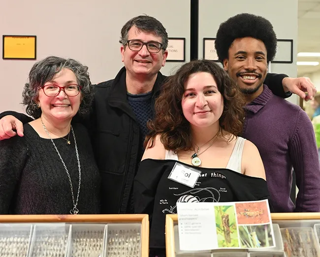 Sol Wantz with her parents Adam Wantz and Patti-Leggett Wantz of Belmont, and UC Davis researcher Ernest Walker, a UC Davis alumnus (biology). (Photo by Kathy Keatley Garvey)