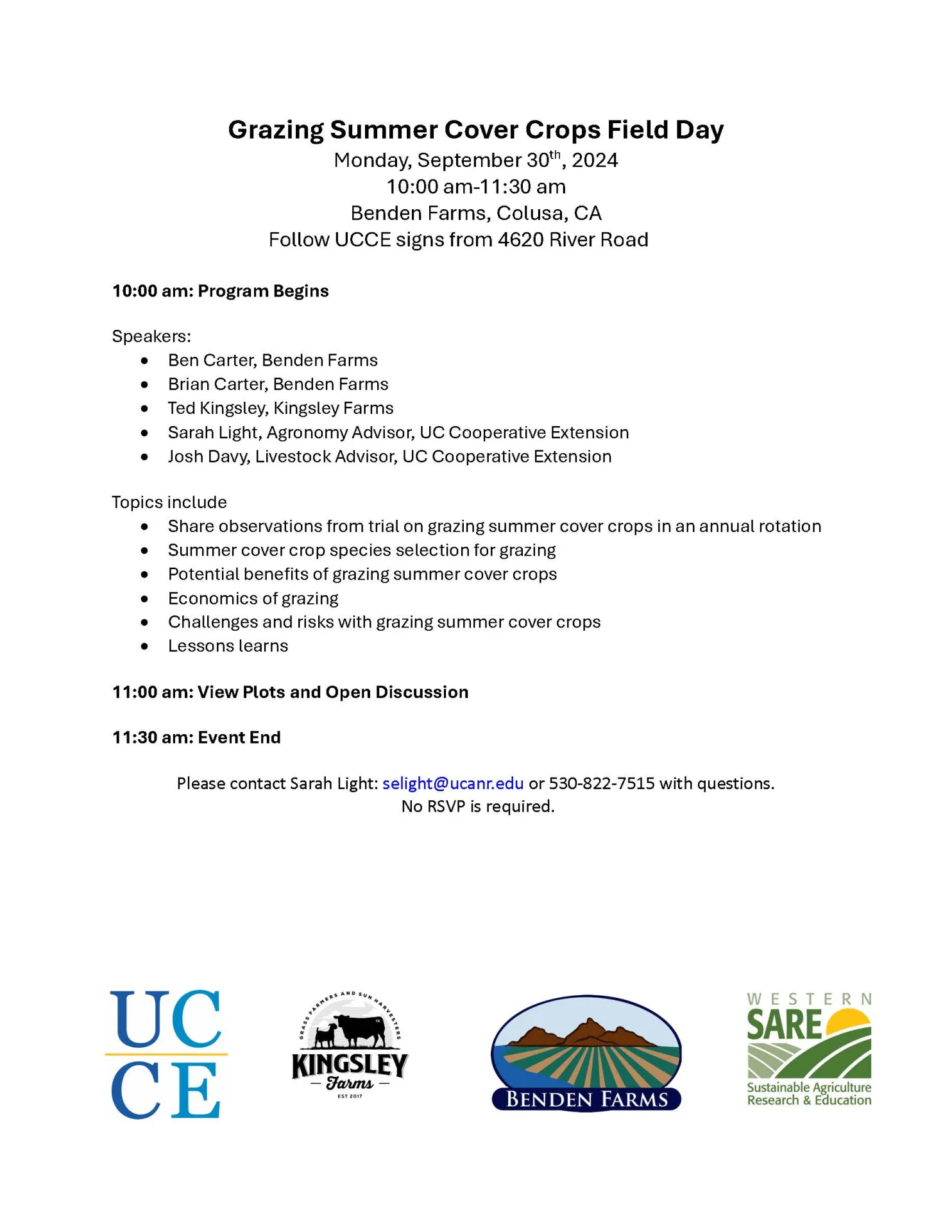 final field day agenda for 9.30.24