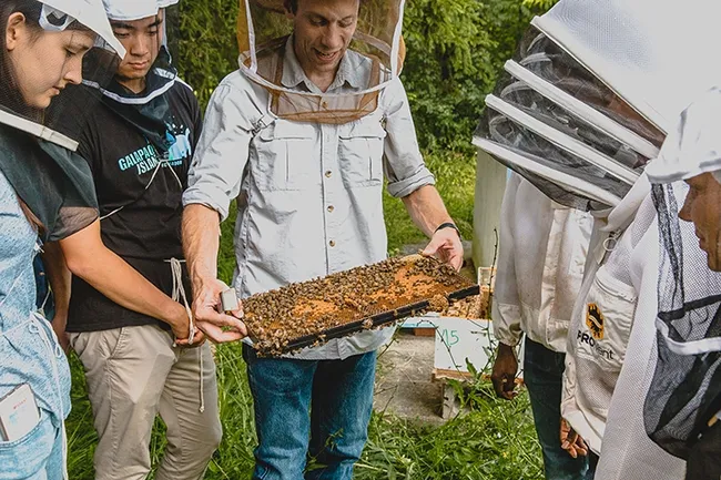 Scott McArt of Cornell University with some of his students.