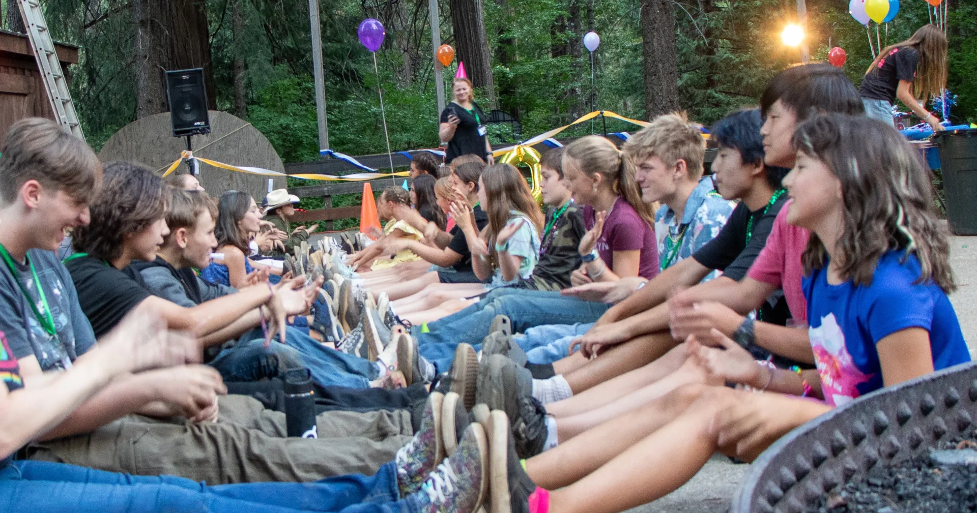 Kids enjoying the dance at 4-H camp