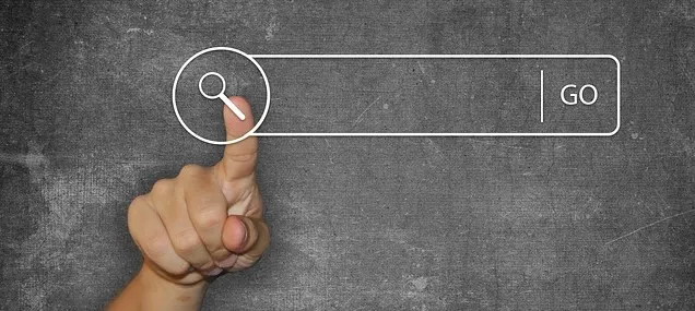 Finger clicking on search bar