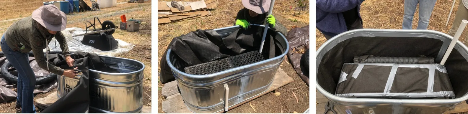Stock tank conversion to sub-irrigated planter