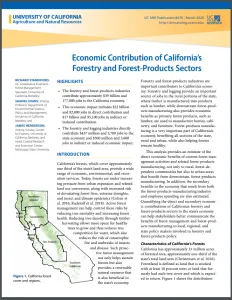 Economic Contribution of California’s Forestry and Forest-Products Sectors